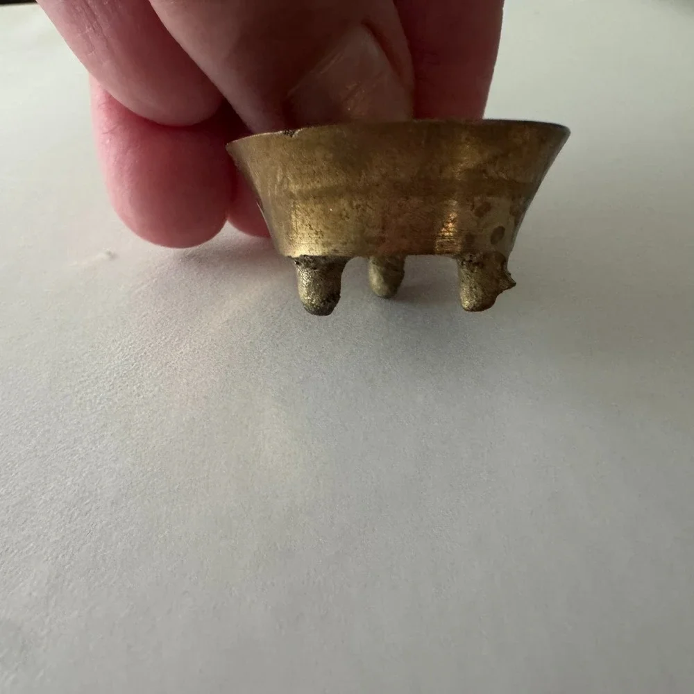 Miniature Brass Bowl Footed 1&1/8